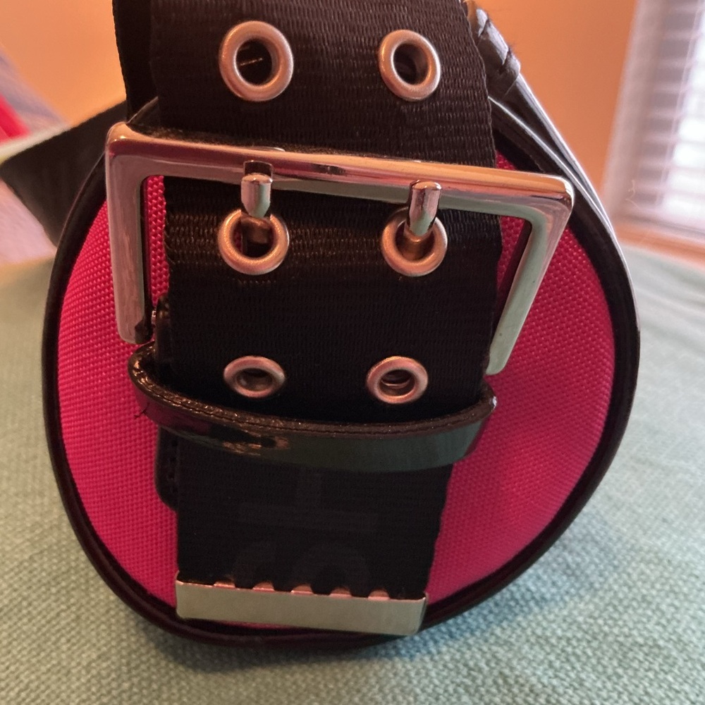 FETISH Vintage Y2K Hot Pink and Black Women's Bag with Rhinestones and Studs - Picture 2 of 9